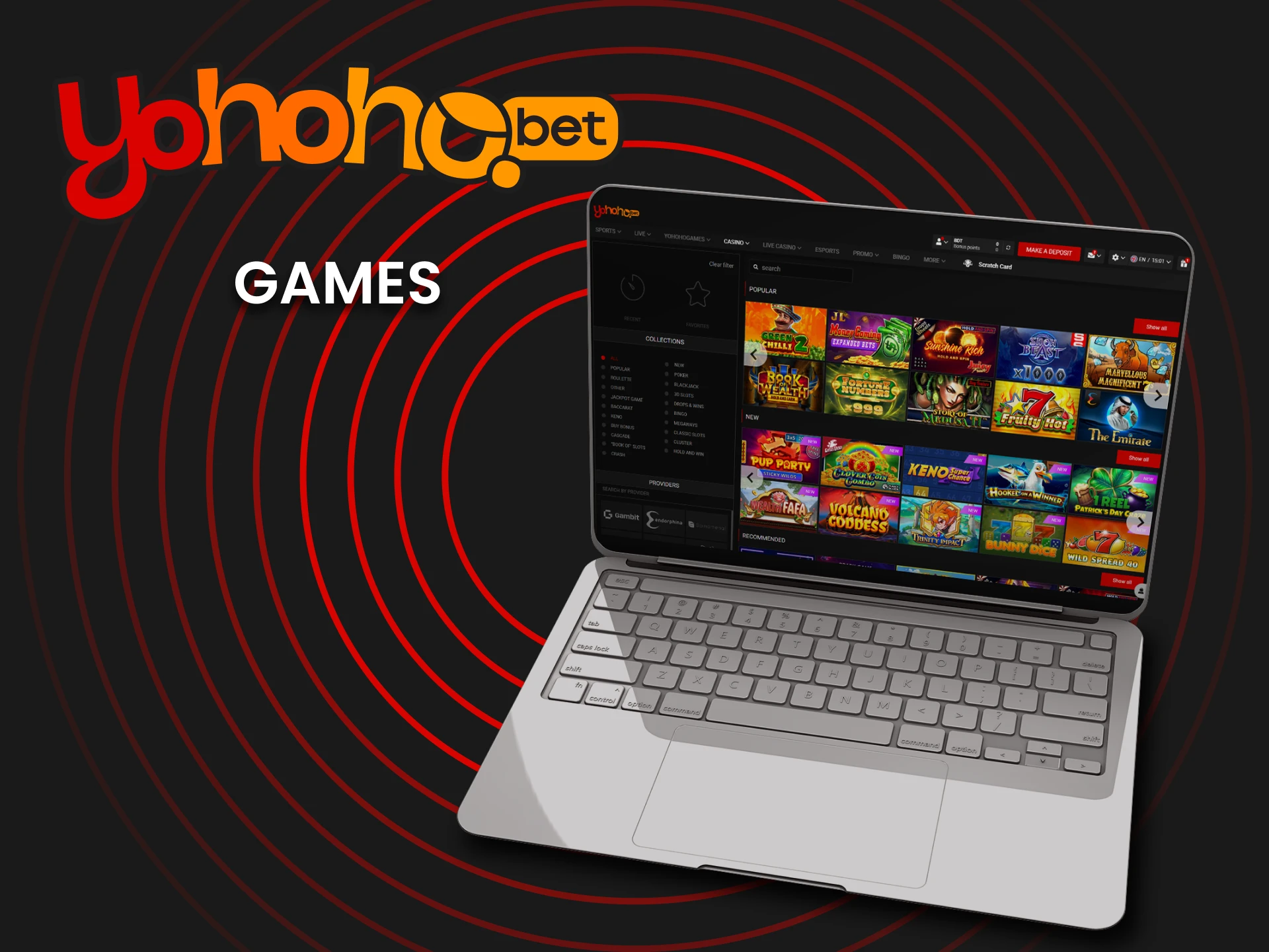 Yohoho Bet casino games play and win big.