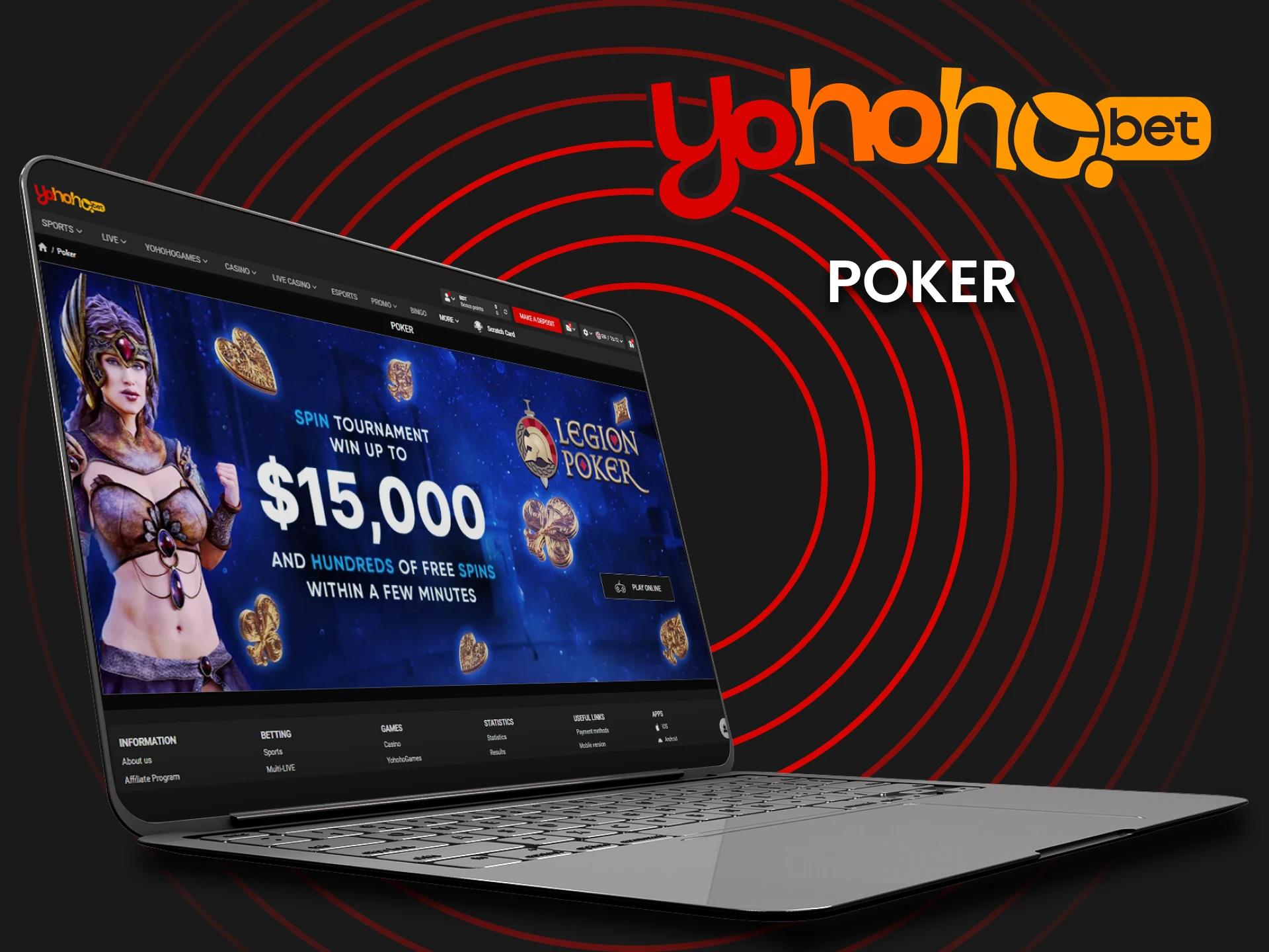Yohoho Bet poker room join the challenge and win.