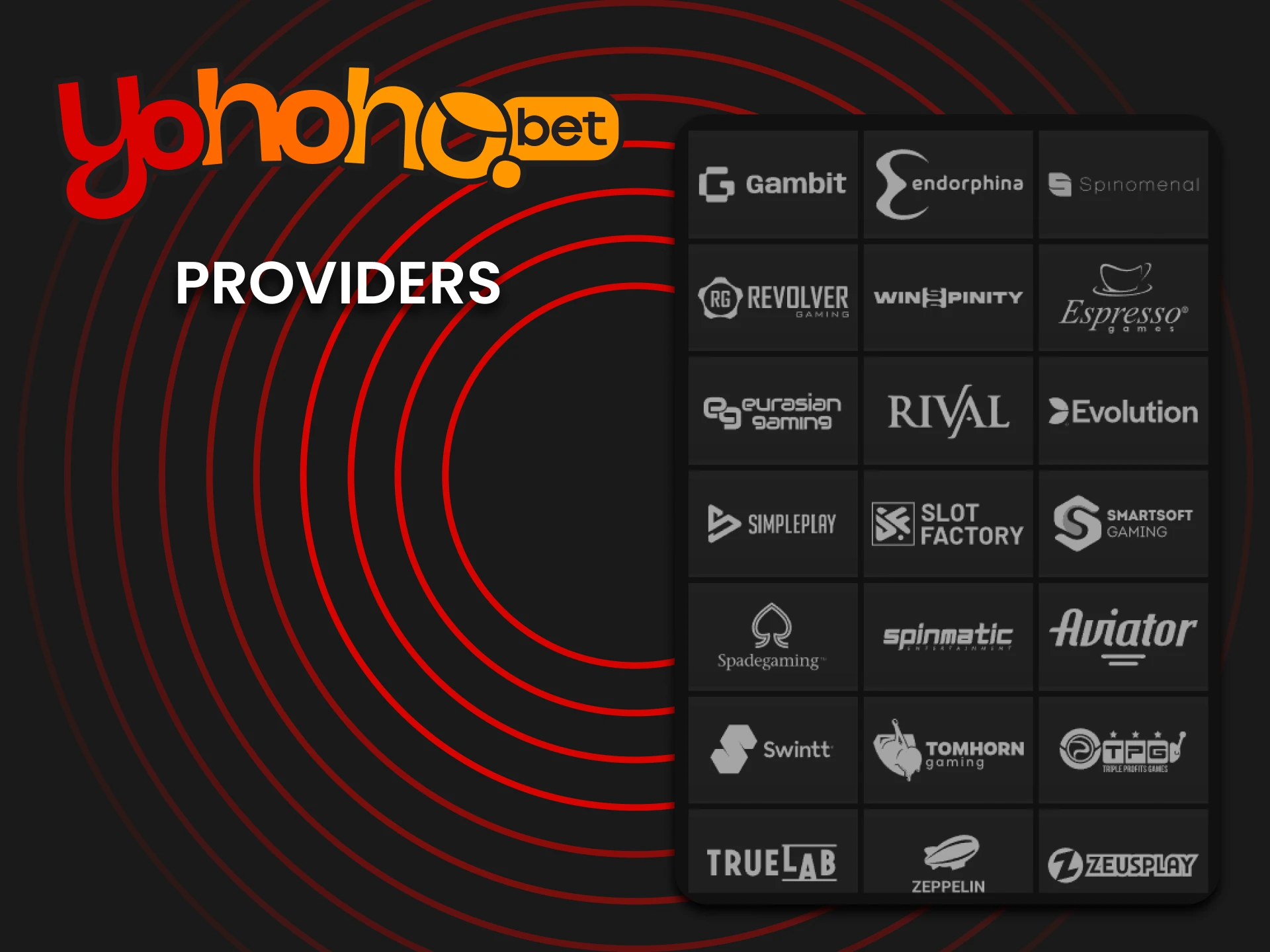 Yohoho Bet casino games providers discover the best selection.