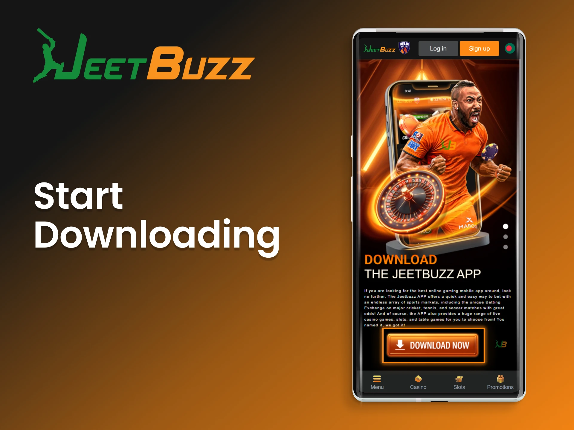 Start downloading the Android app file directly onto your device from JeetBuzz.