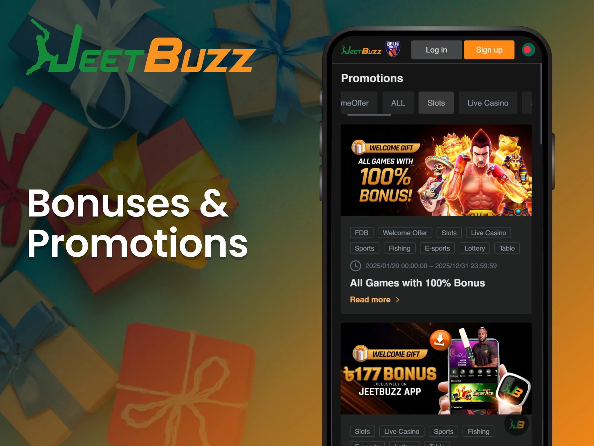 Claim exclusive bonuses & promotions right from the JeetBuzz app today.