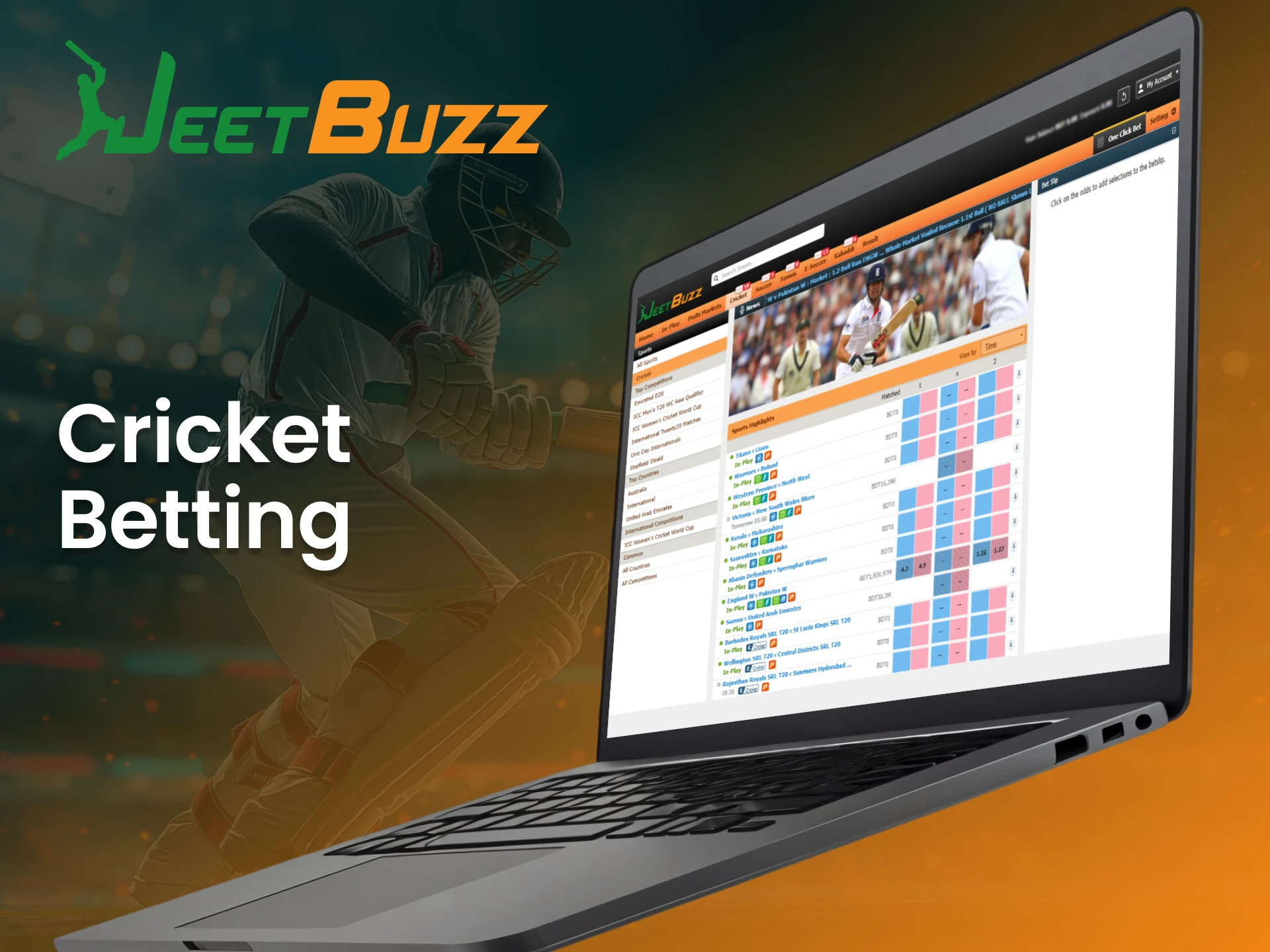 Place profitable cricket betting on JeetBuzz.