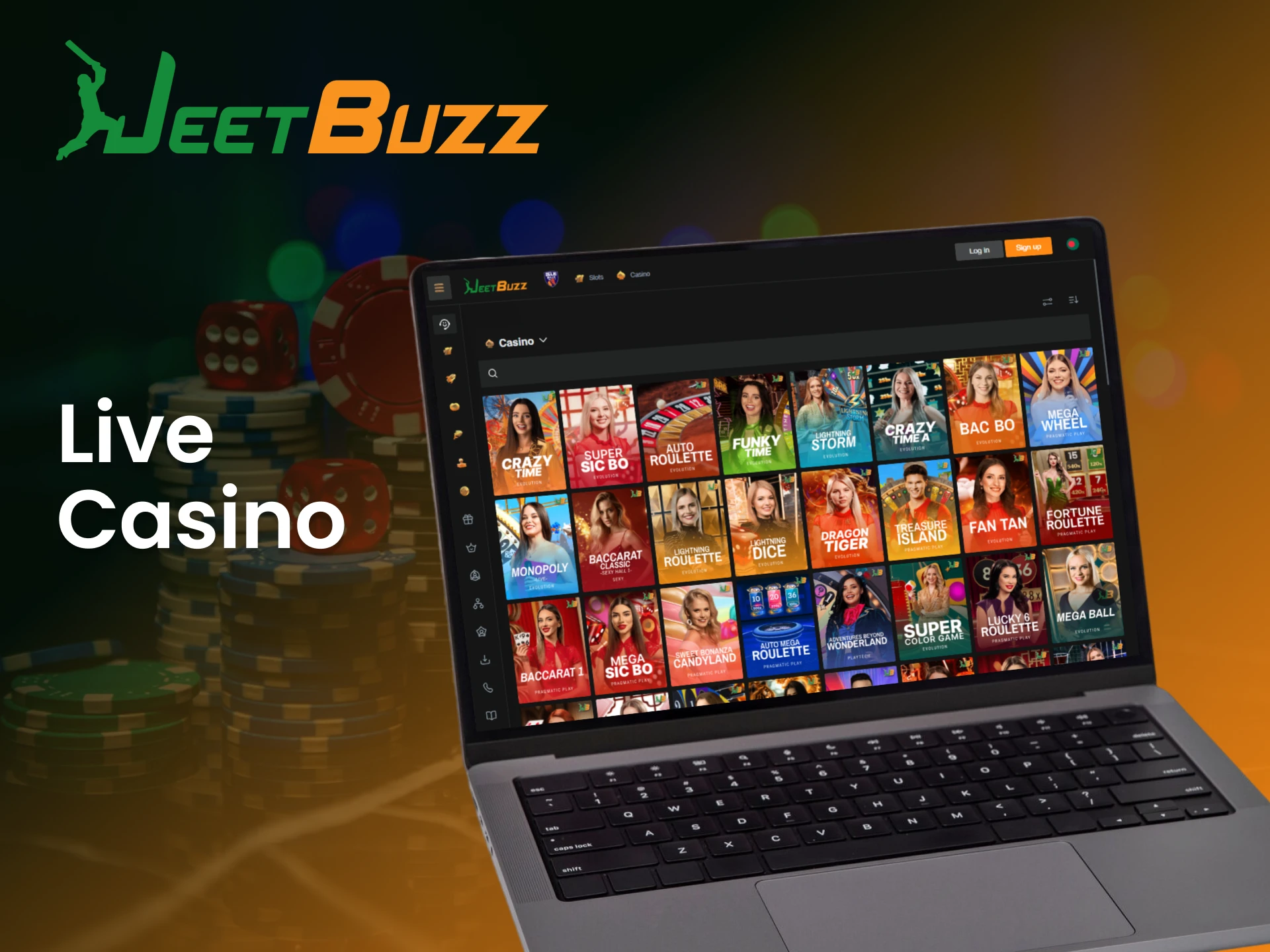 Enter the live casino on JeetBuzz to play with real dealers.