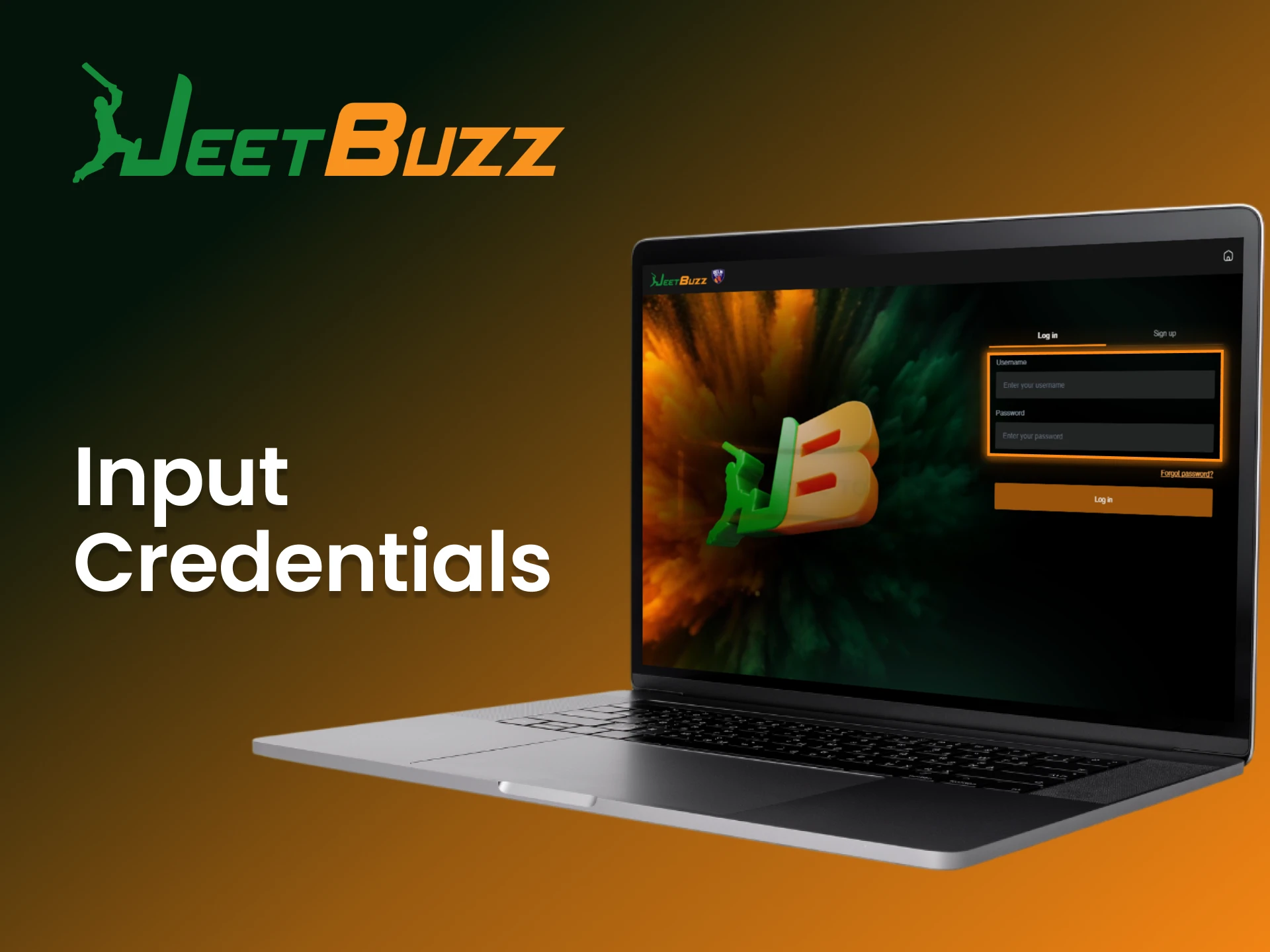 Enter your required login data into the JeetBuzz form to proceed.