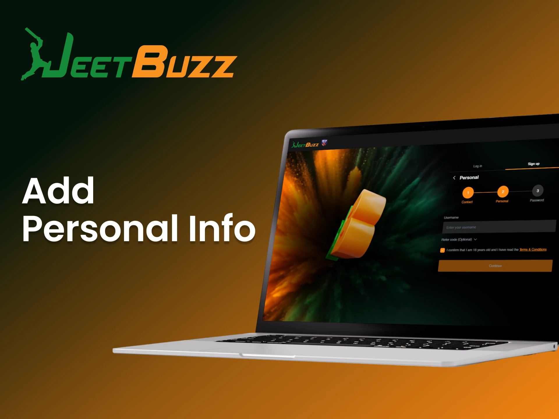 Add personal info to complete registration and start playing on JeetBuzz.