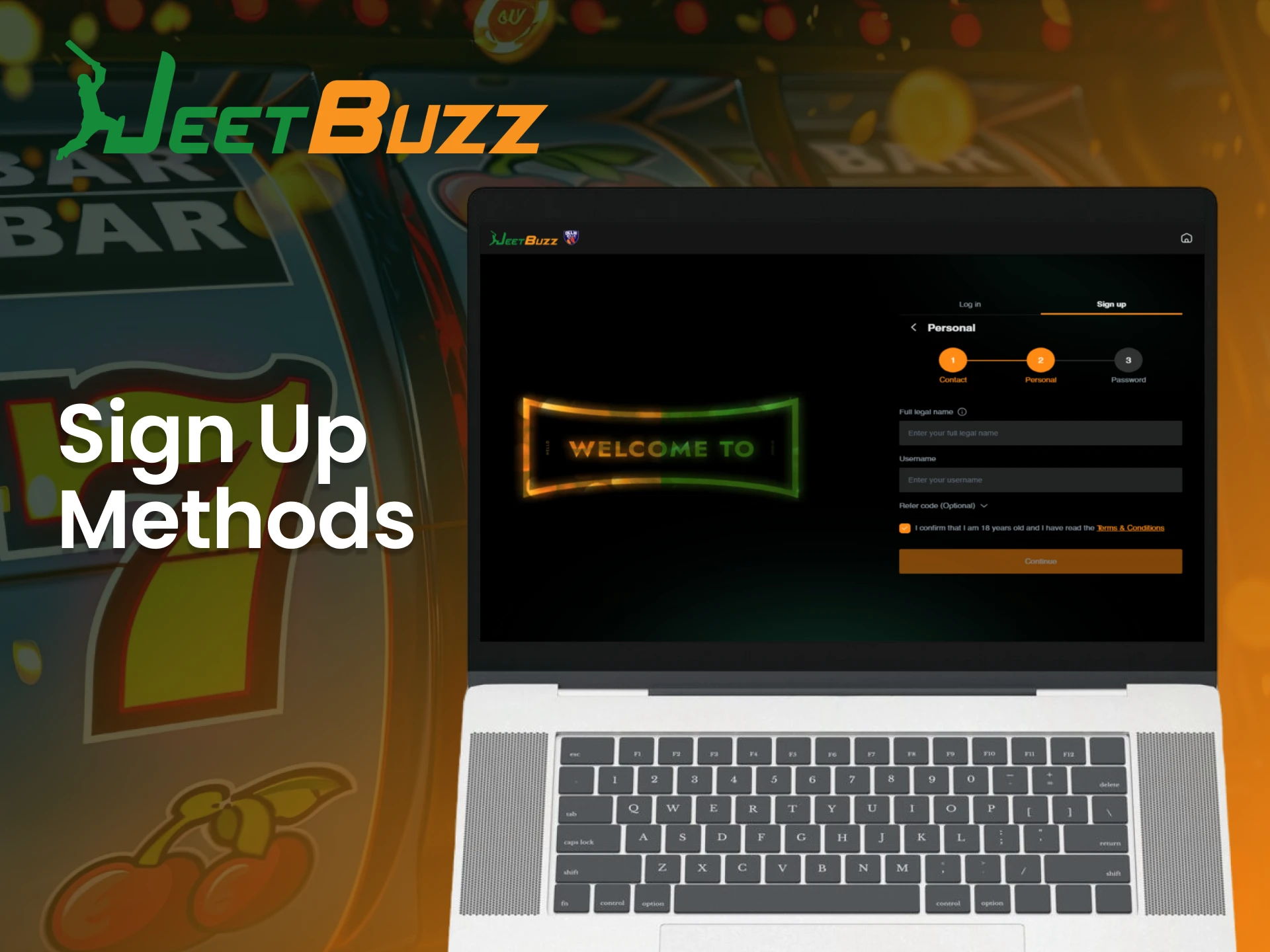 Explore sign up methods available to join JeetBuzz.