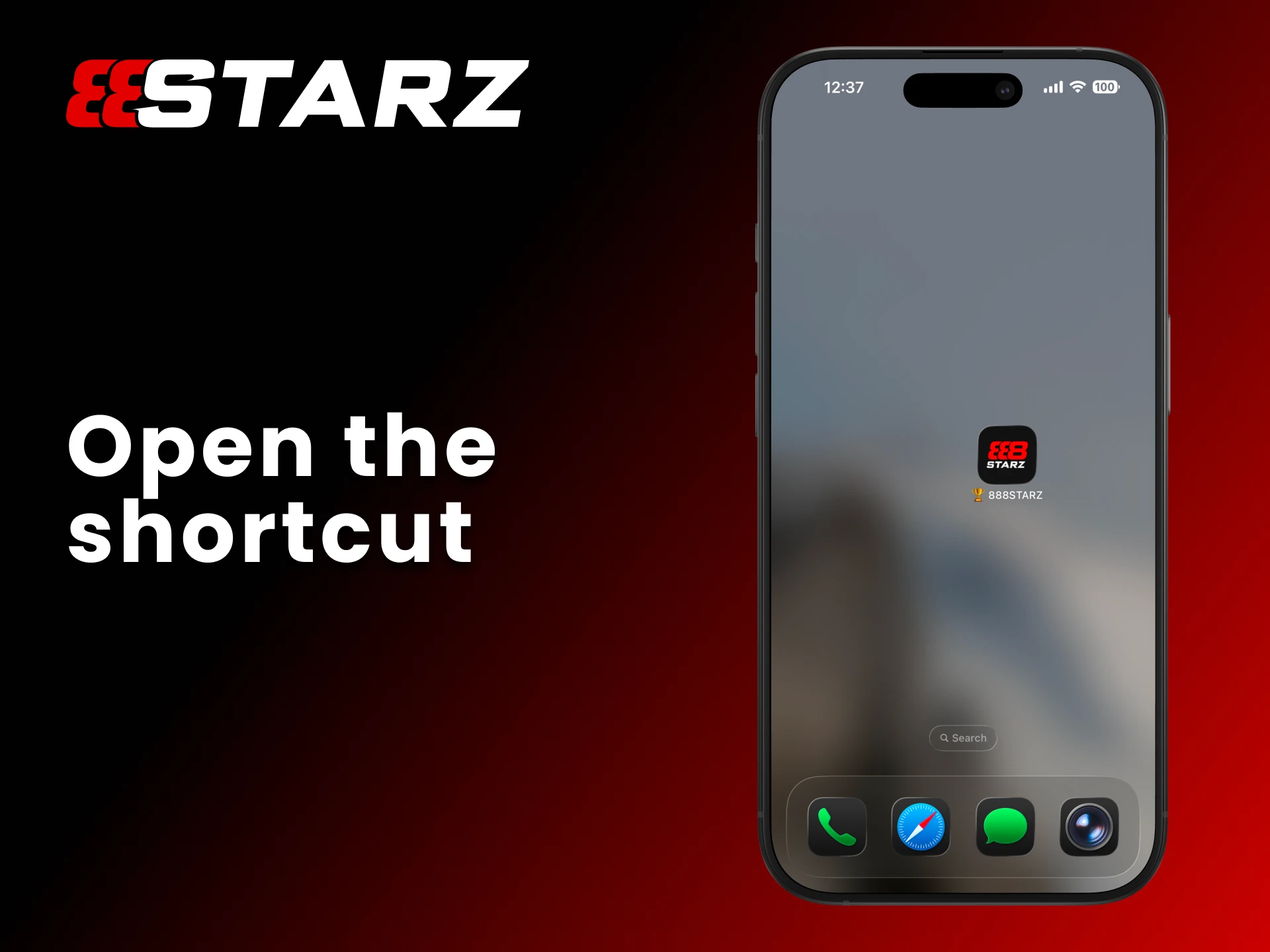 Open the 888Starz PWA shortcut on iOS.