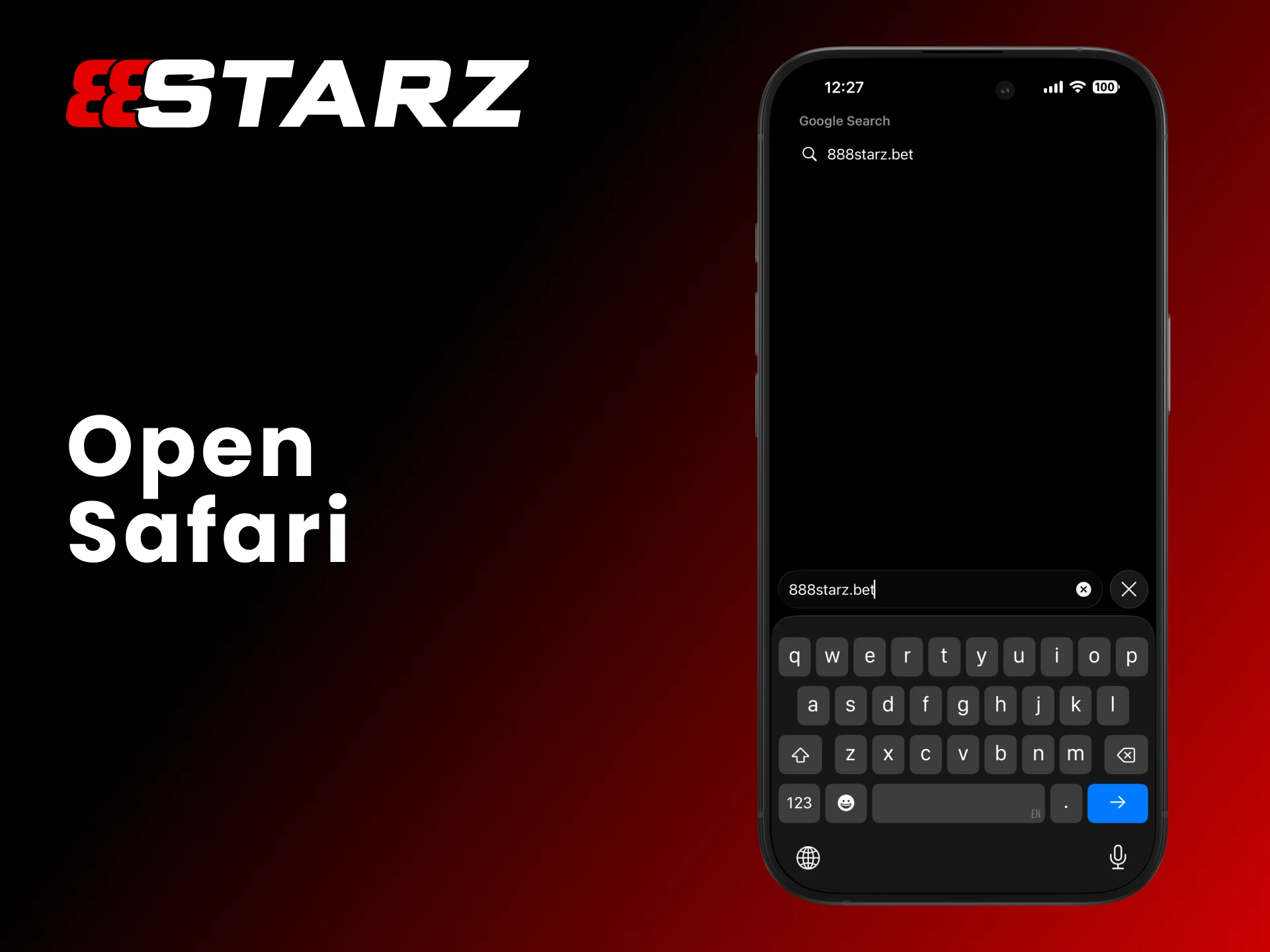 Go to the official 888Starz website on your device.