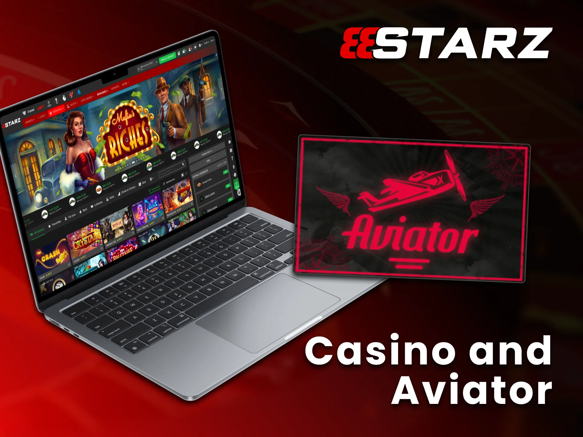 The 888Starz casino section includes thousands of games.