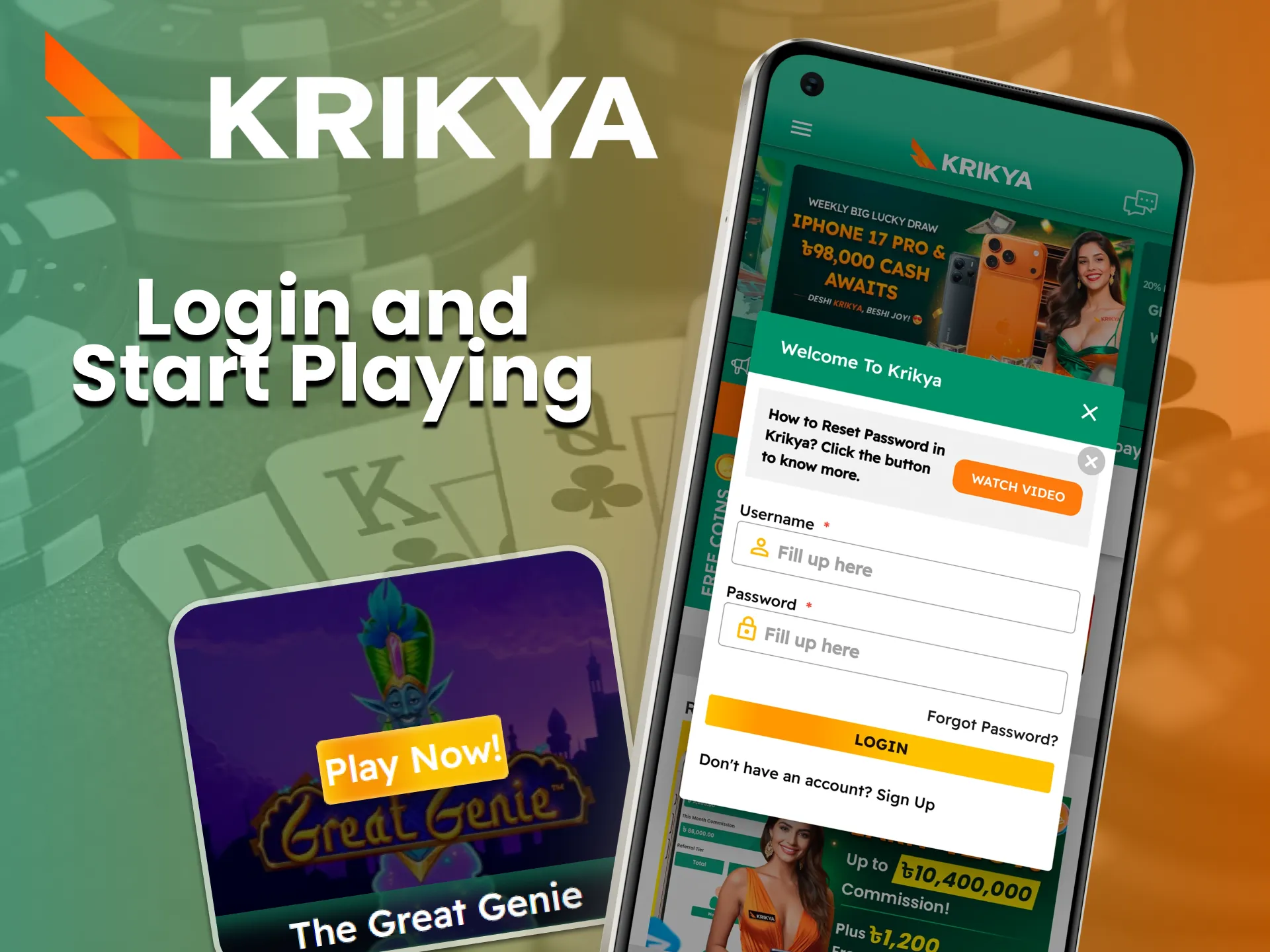Learn how to access your Krikya account and start playing.