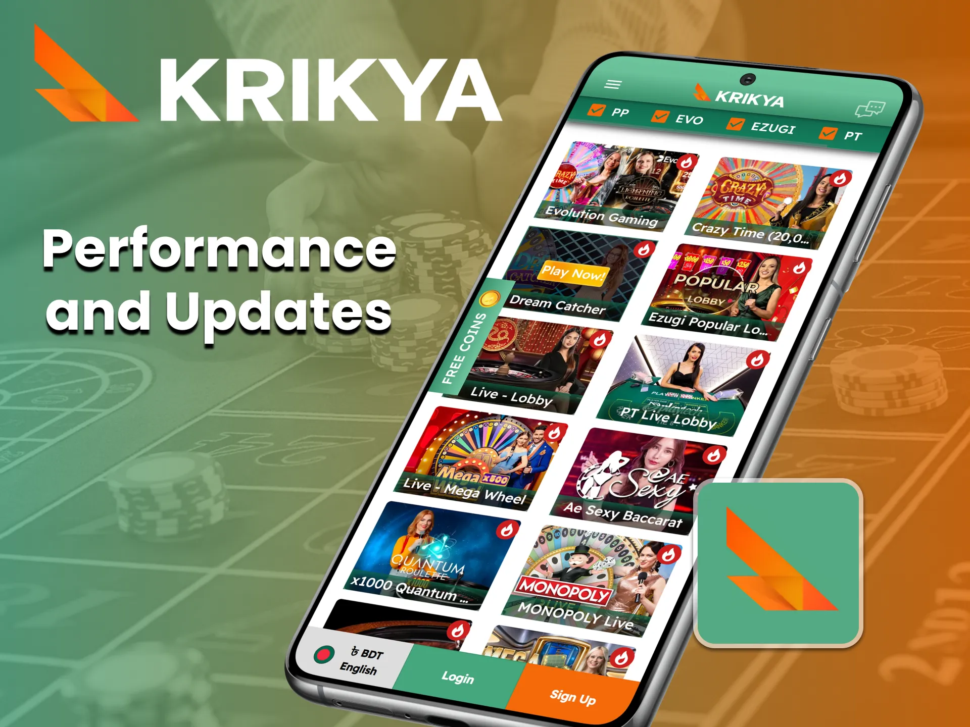 The Krikya app works well and releases regular updates to improve usability.