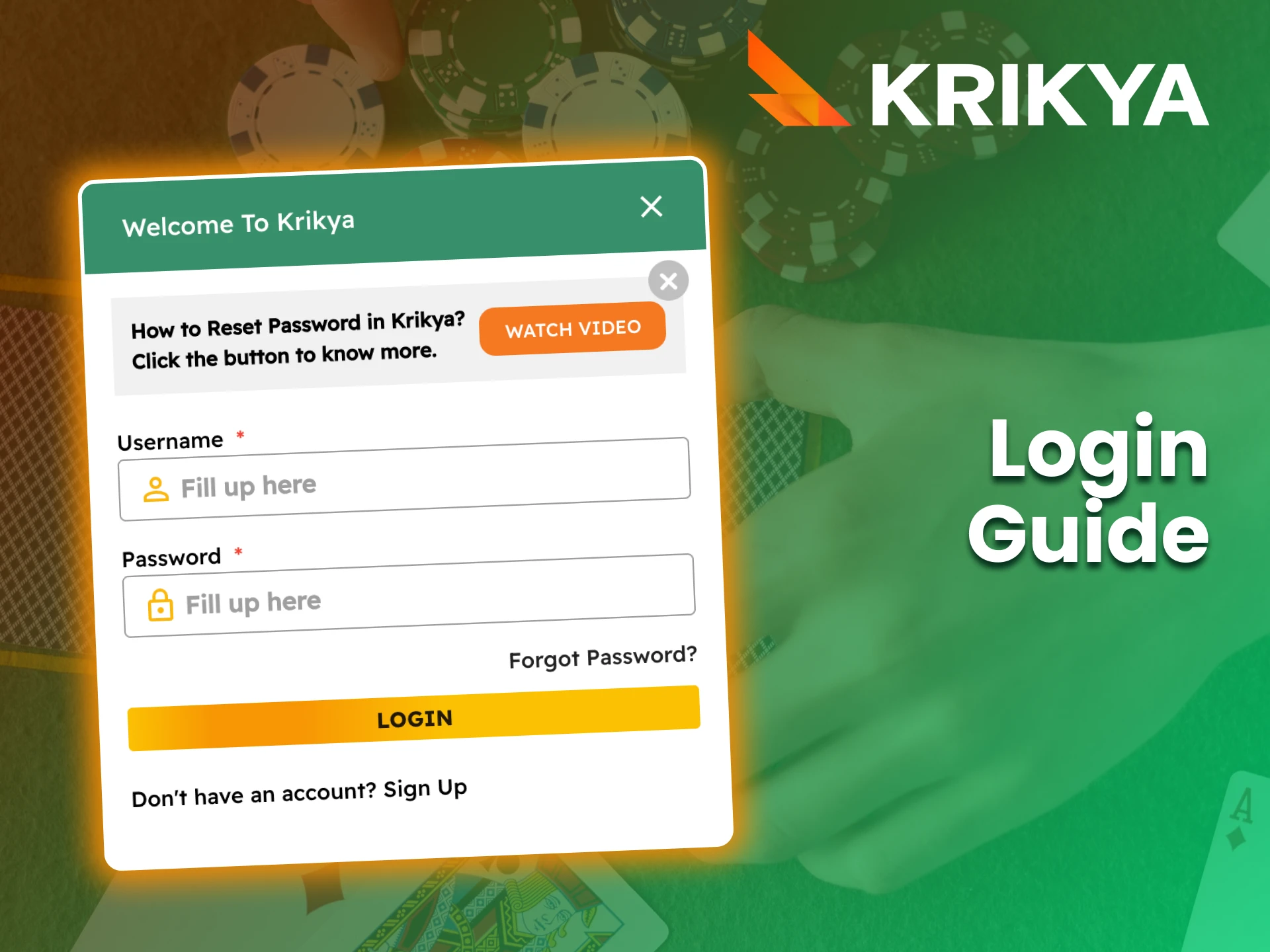 Learn how to log into your Krikya account.