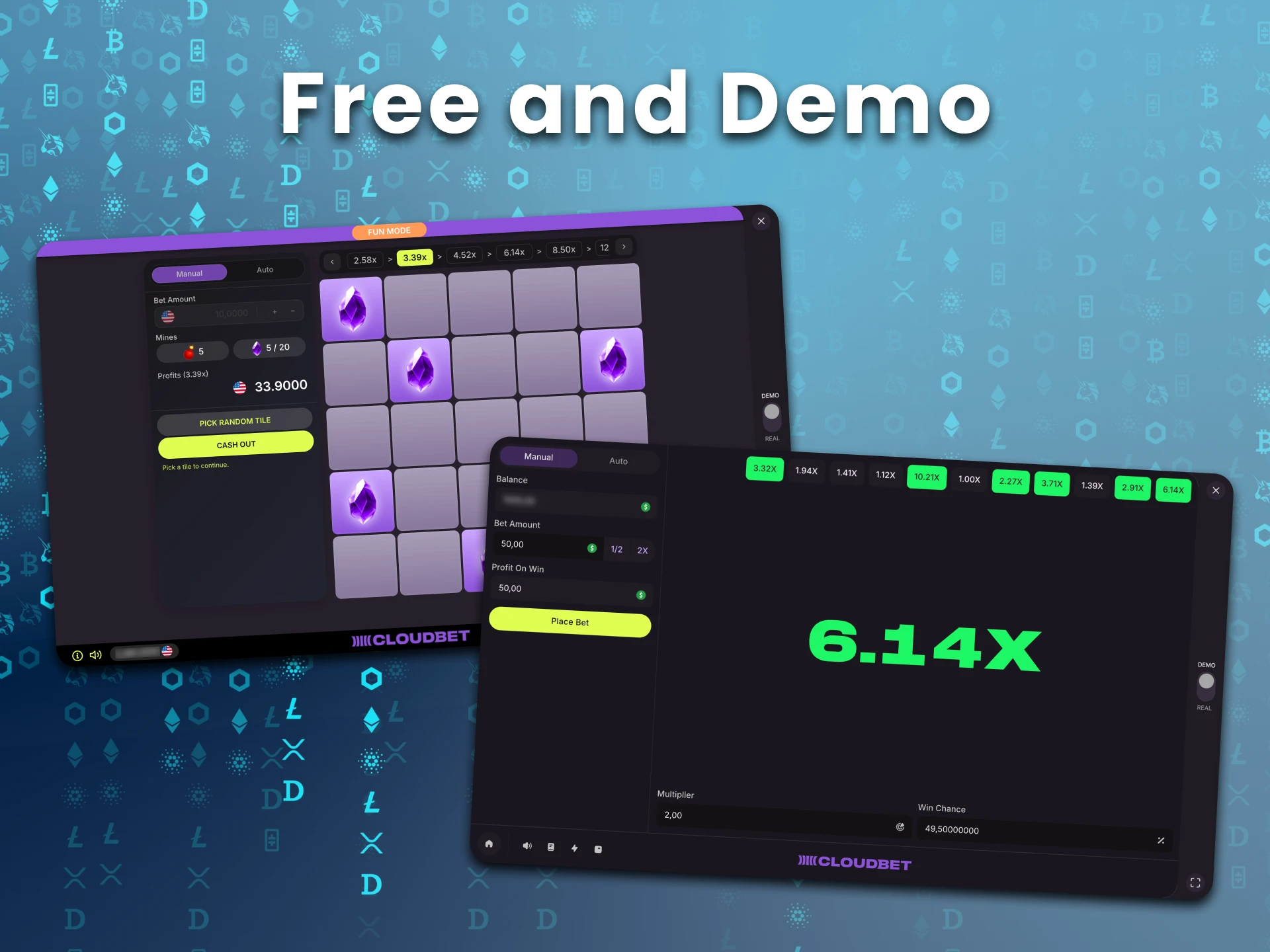 Try demo versions before spending real coins at crypto casinos.